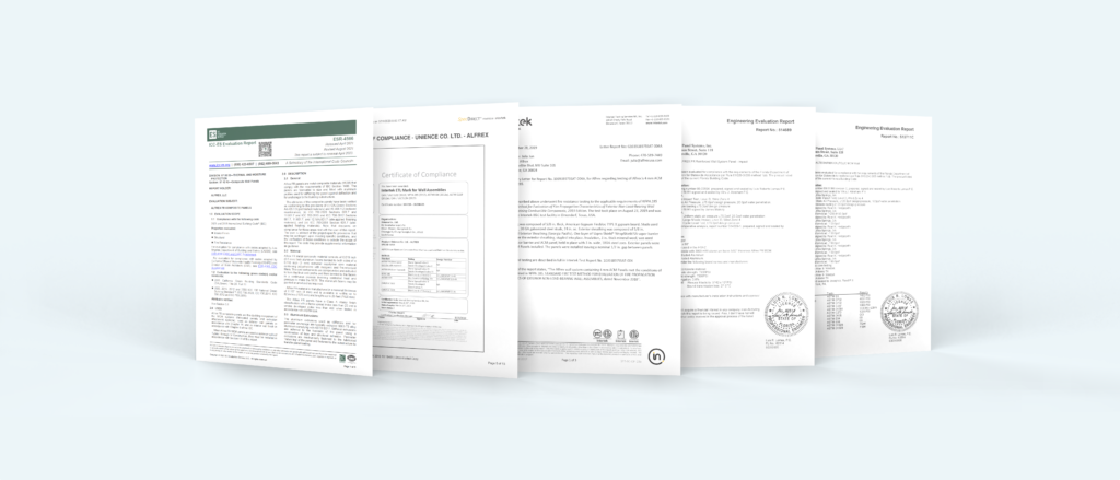 Alfrex FR Metal Composite Material - Fully Tested and Certified for the USA and Canada